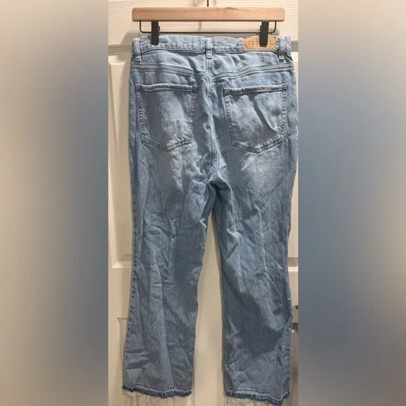 PacSun High Rise Bootcut Jeans Size 30 Stretch Light Wash Raw Hem - Picture 7 of 10